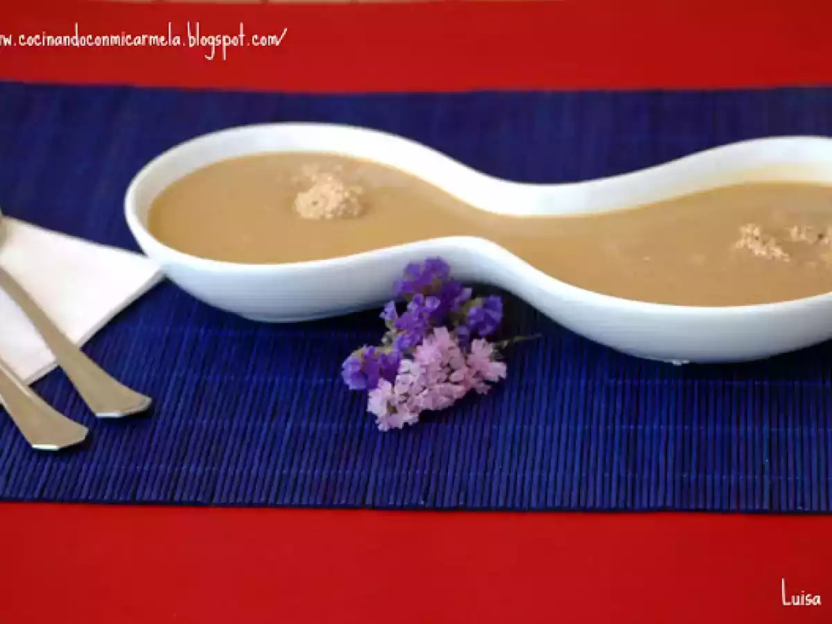 Crema de lentejas con foie.