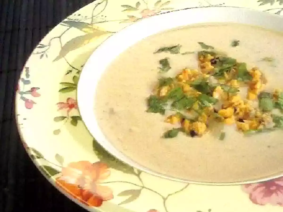 Crema de puerros con mejillones