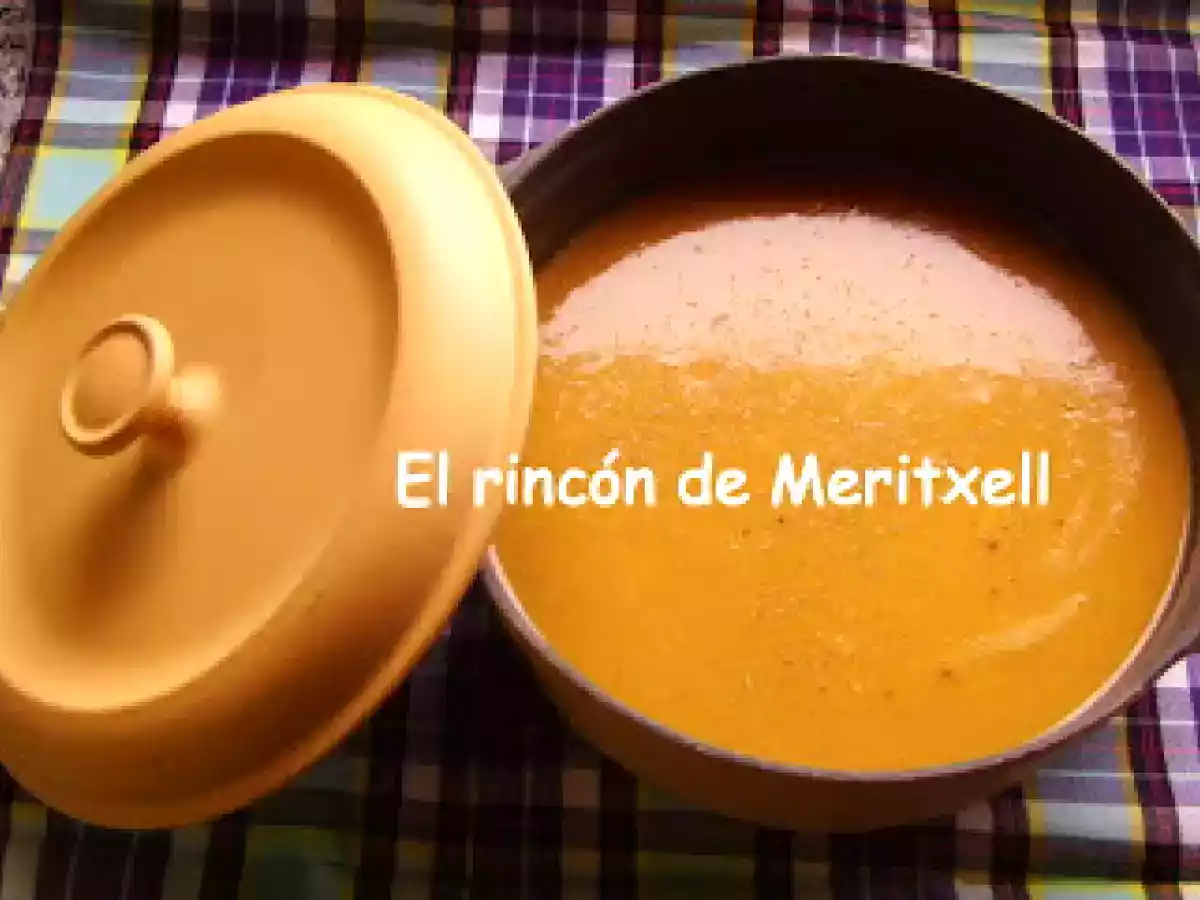 Cremita de verduras con lentejas rojas