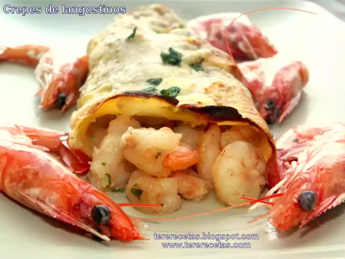 Crepes de langostinos