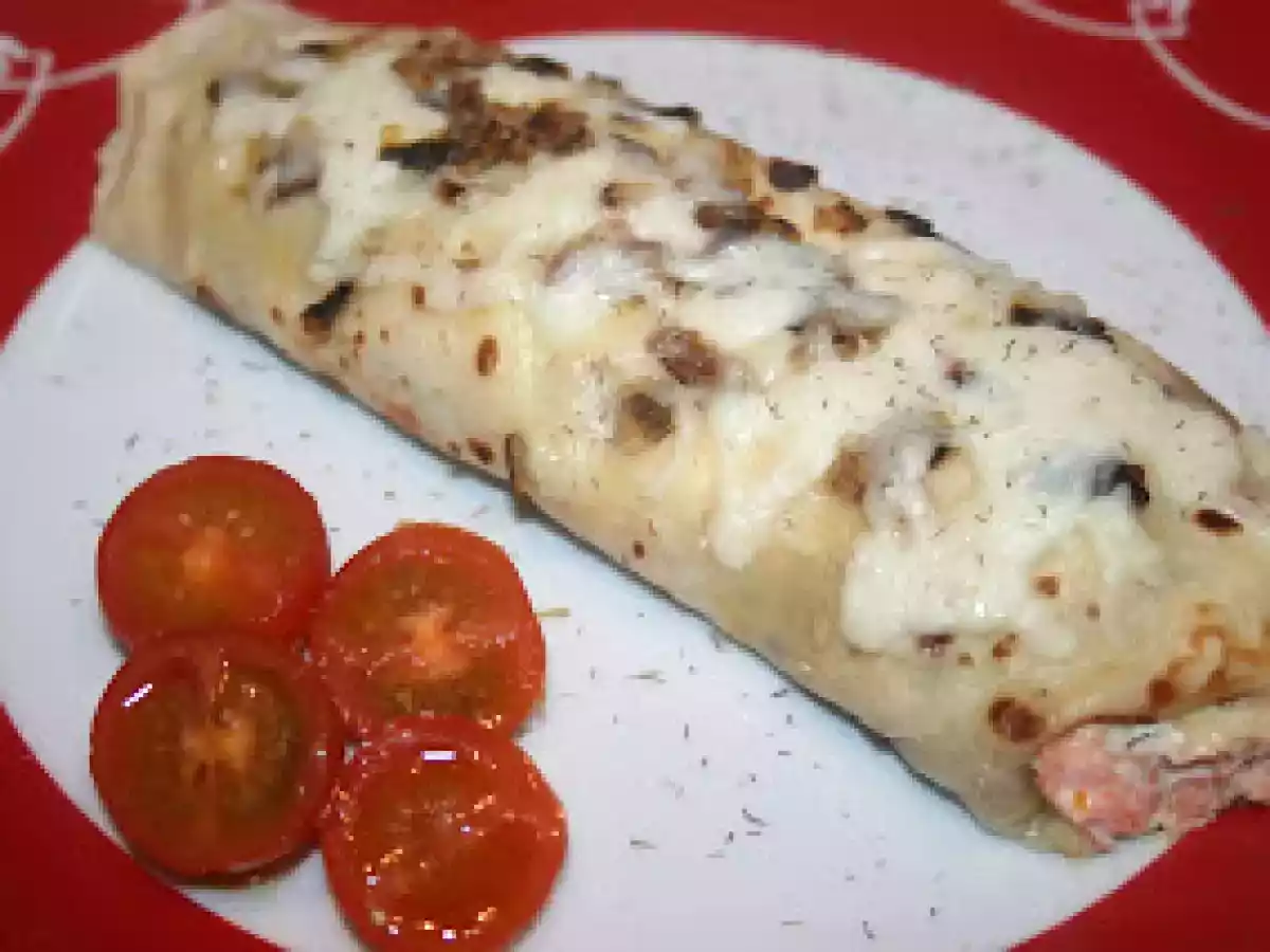 Crepes de Salmon y champiñones