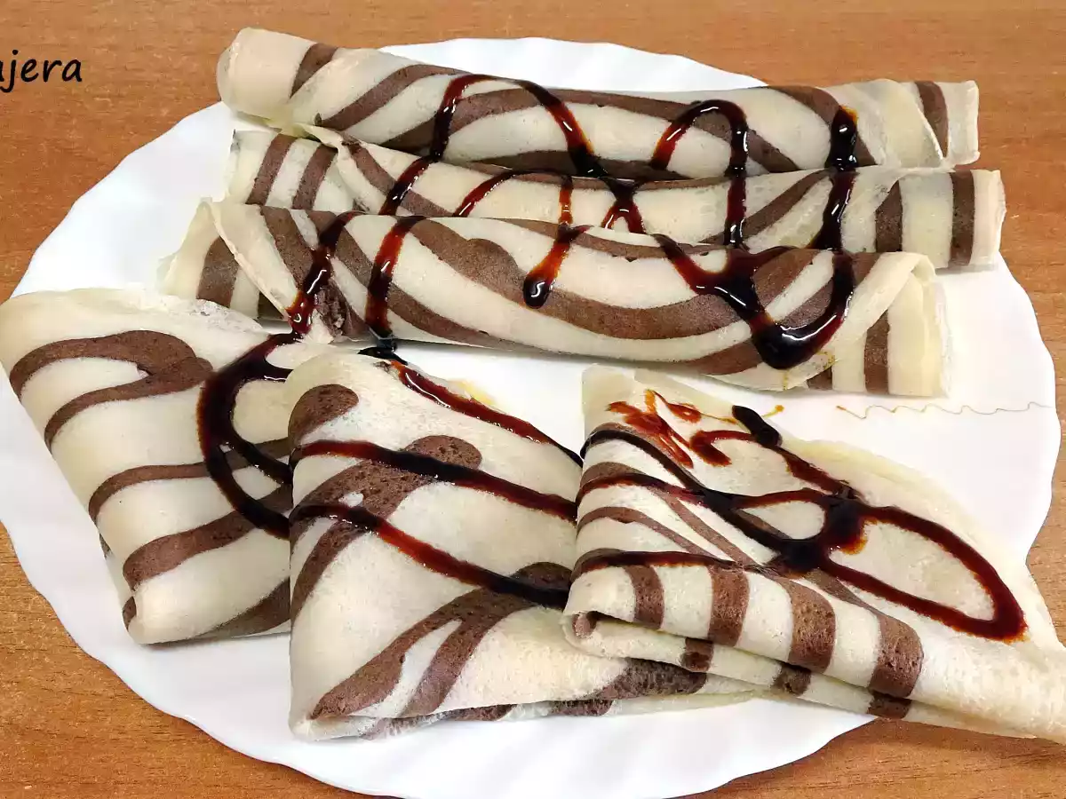 Crepes de vainilla y chocolate