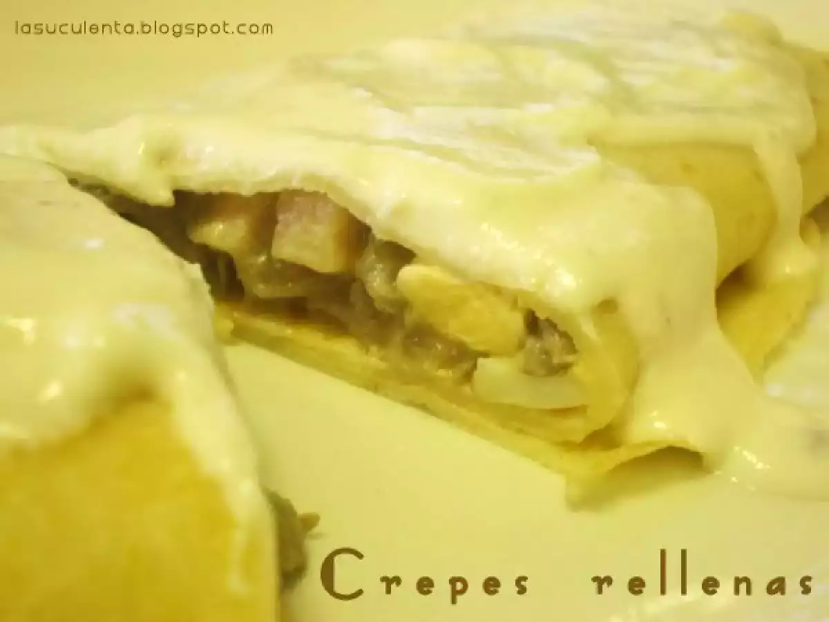 Crepes rellenas de setas y jamón - foto 2