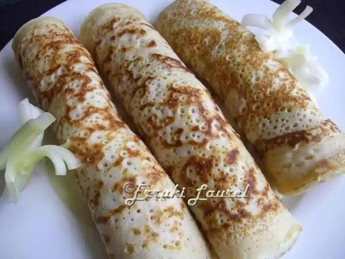 Creps de setas variadas y vieiras con salsa de apio