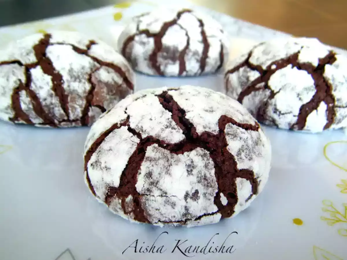 Crinkles de chocolate, galletas craqueladas