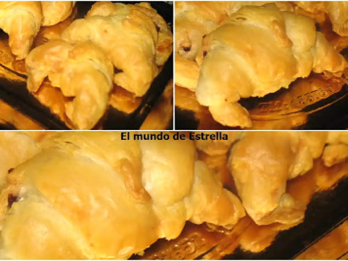 Croissant de hojaldre relleno de nutella