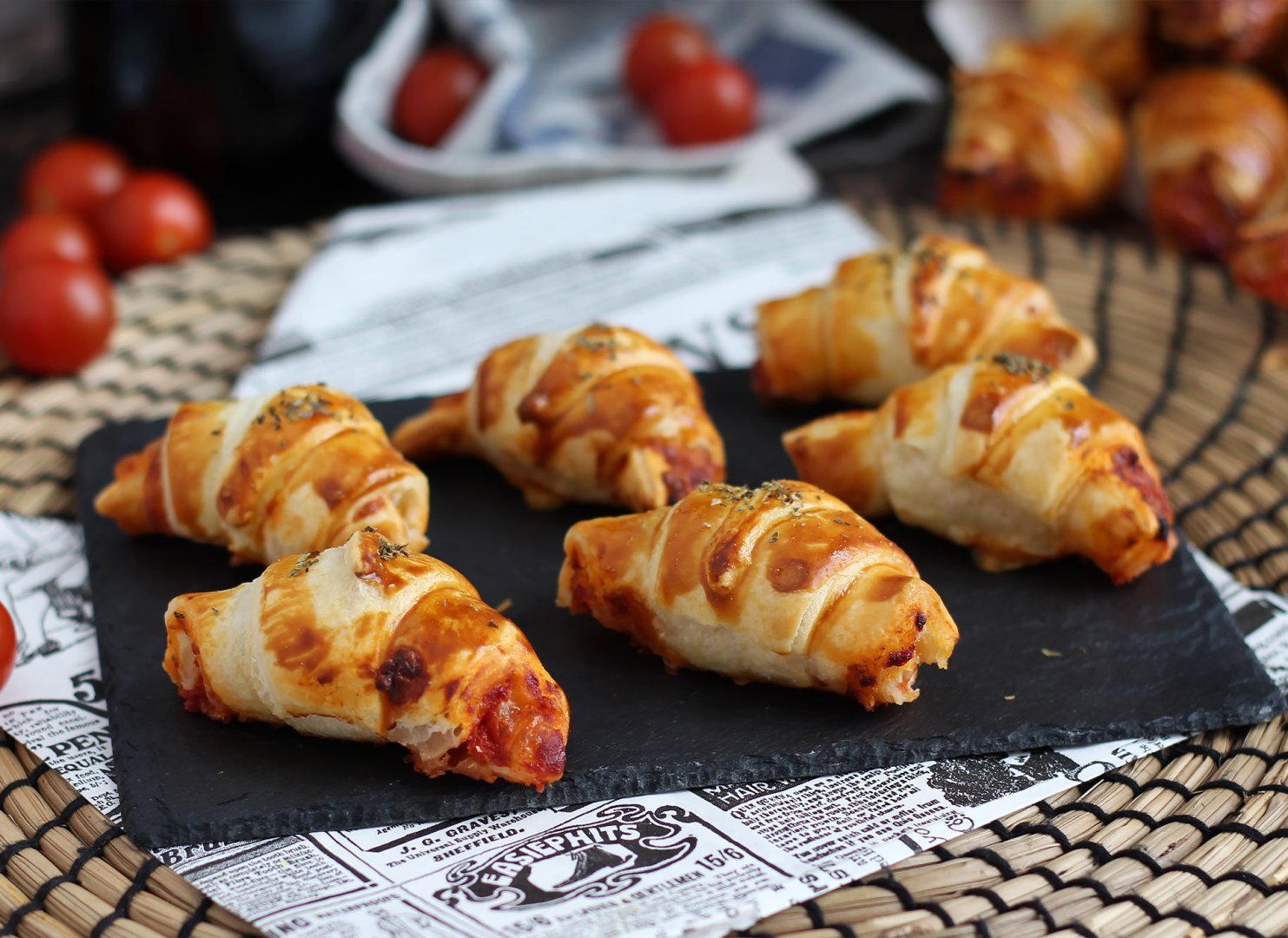 Croissants pizza de jamón y queso Receta Petitchef
