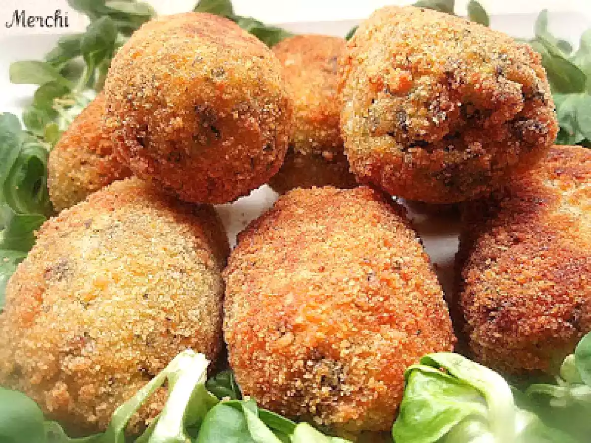 Croquetas de espinacas con pollo y champiñones
