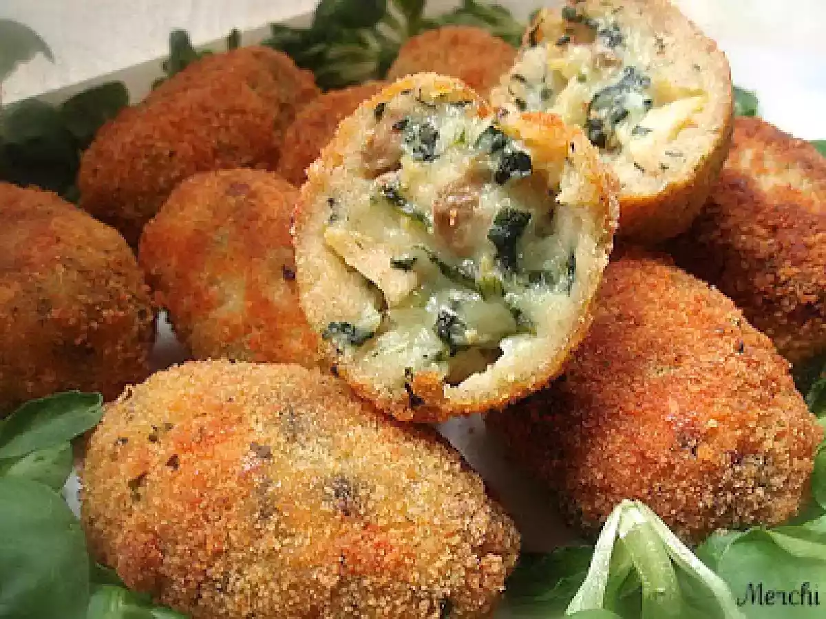 Croquetas de espinacas con pollo y champiñones - foto 2