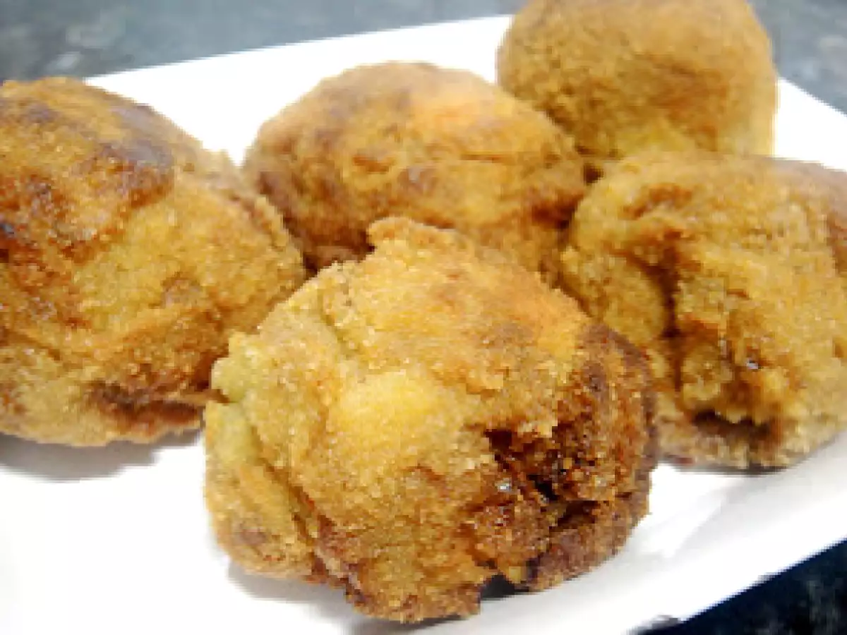 Croquetas de pisto, pescado y gambas