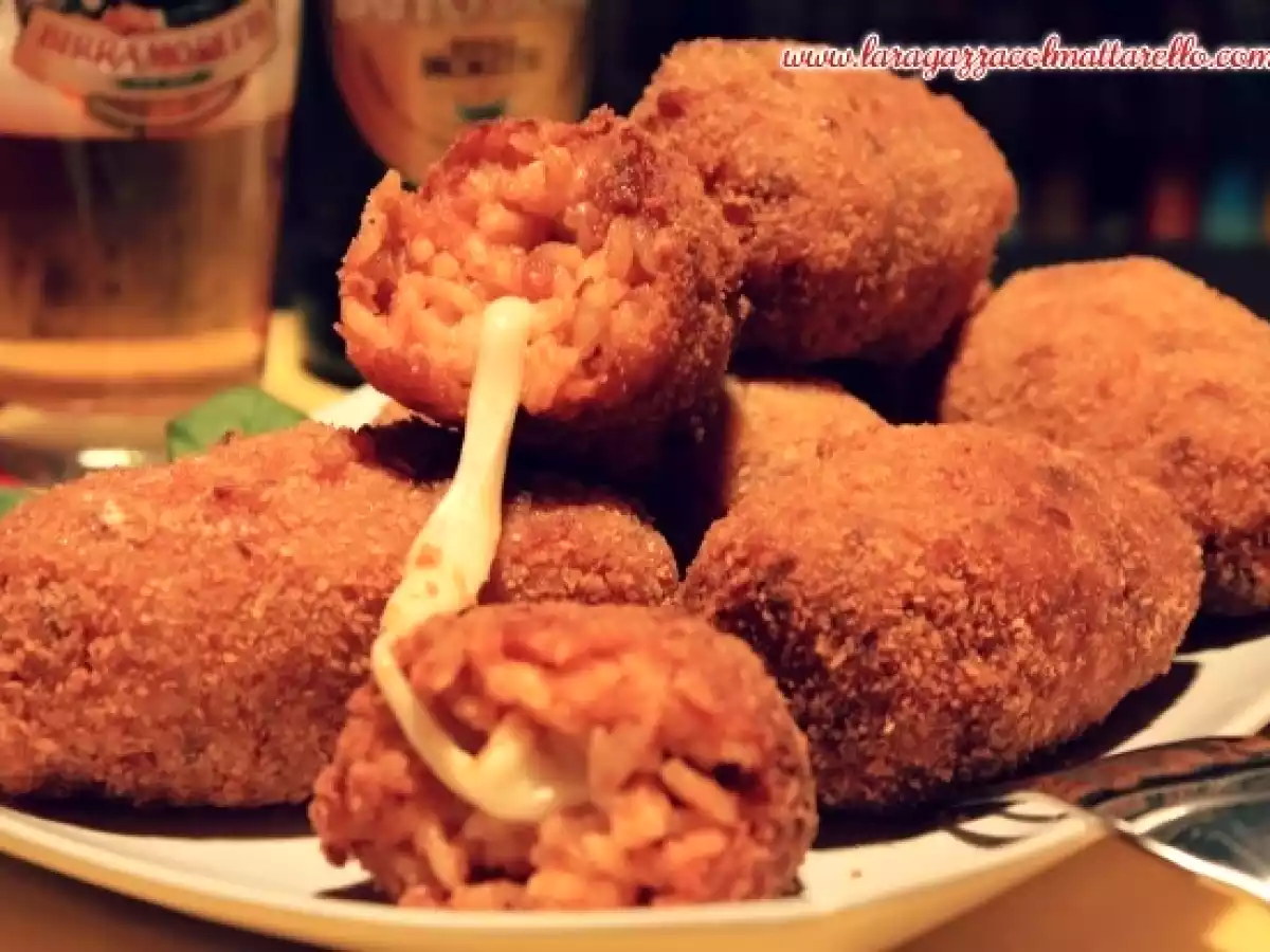 Croquetas de risotto con sofrito de carne y corazón de mozzarella - foto 5