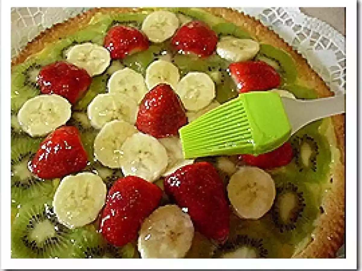 Crostata con fruta y crema pastelera