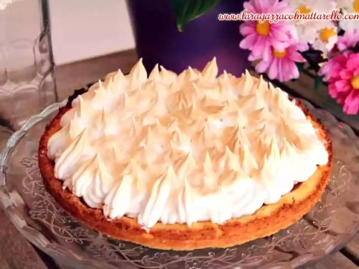 Crostata de limón con merengue italiano