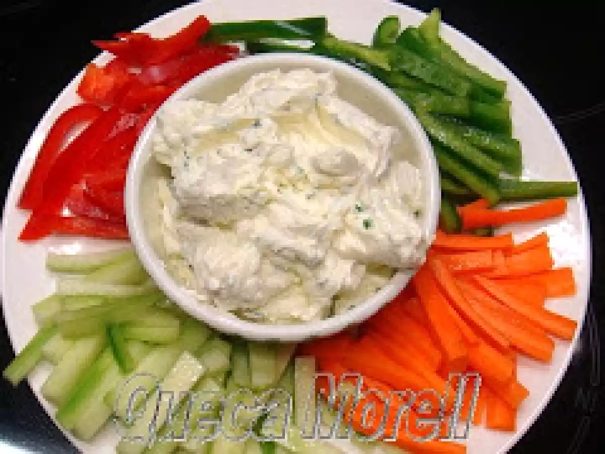 Crudités con crema de queso