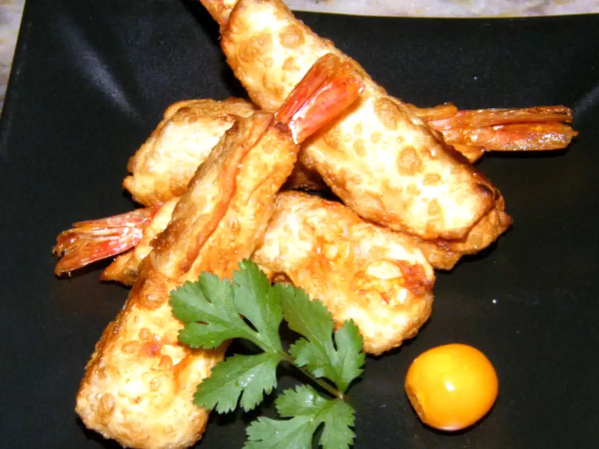 Crujiente de gambas, receta