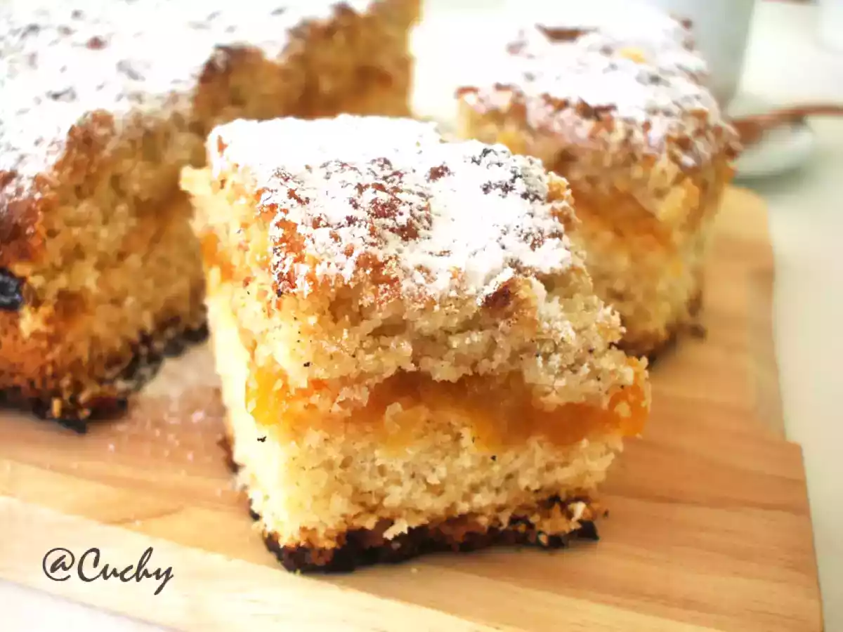 Cuadraditos de coco y albaricoque