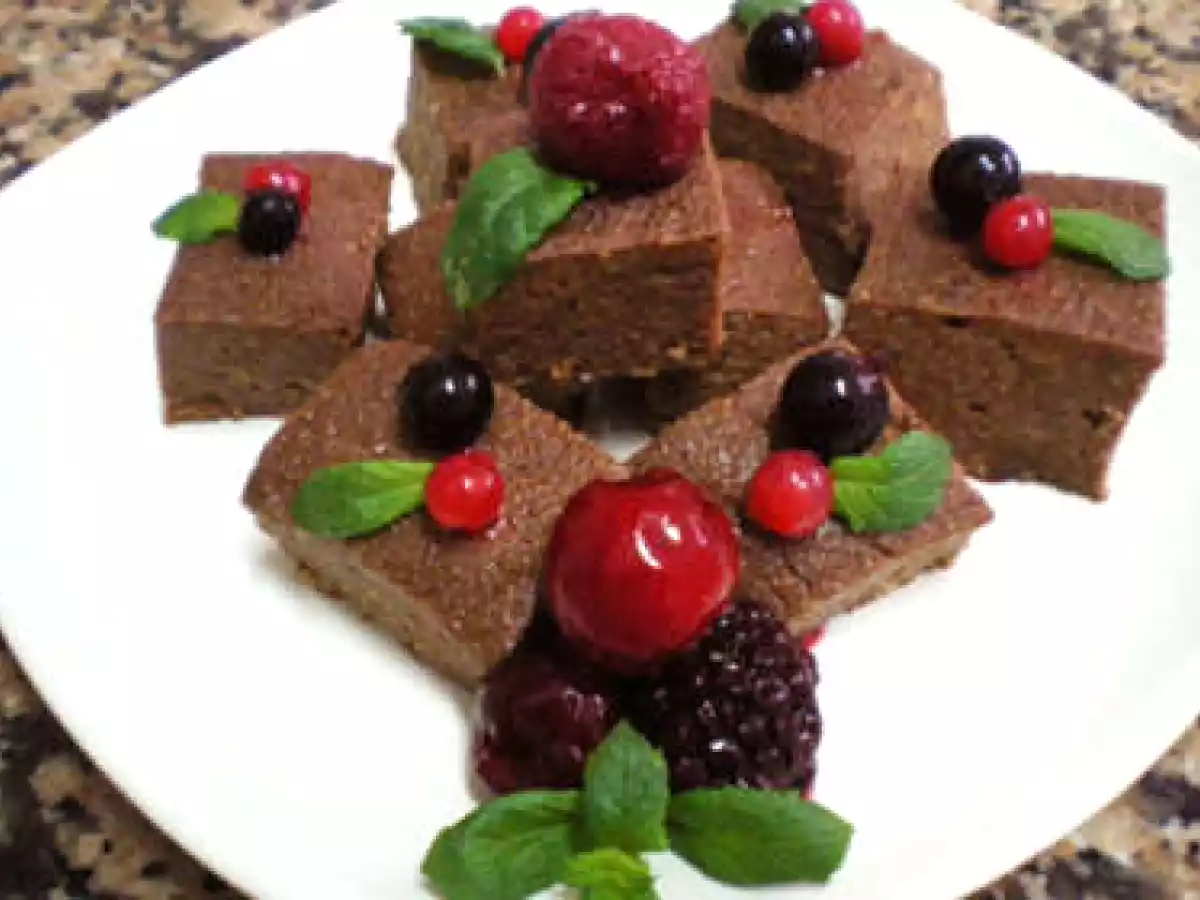 Cuadrados de polenta con chocolate