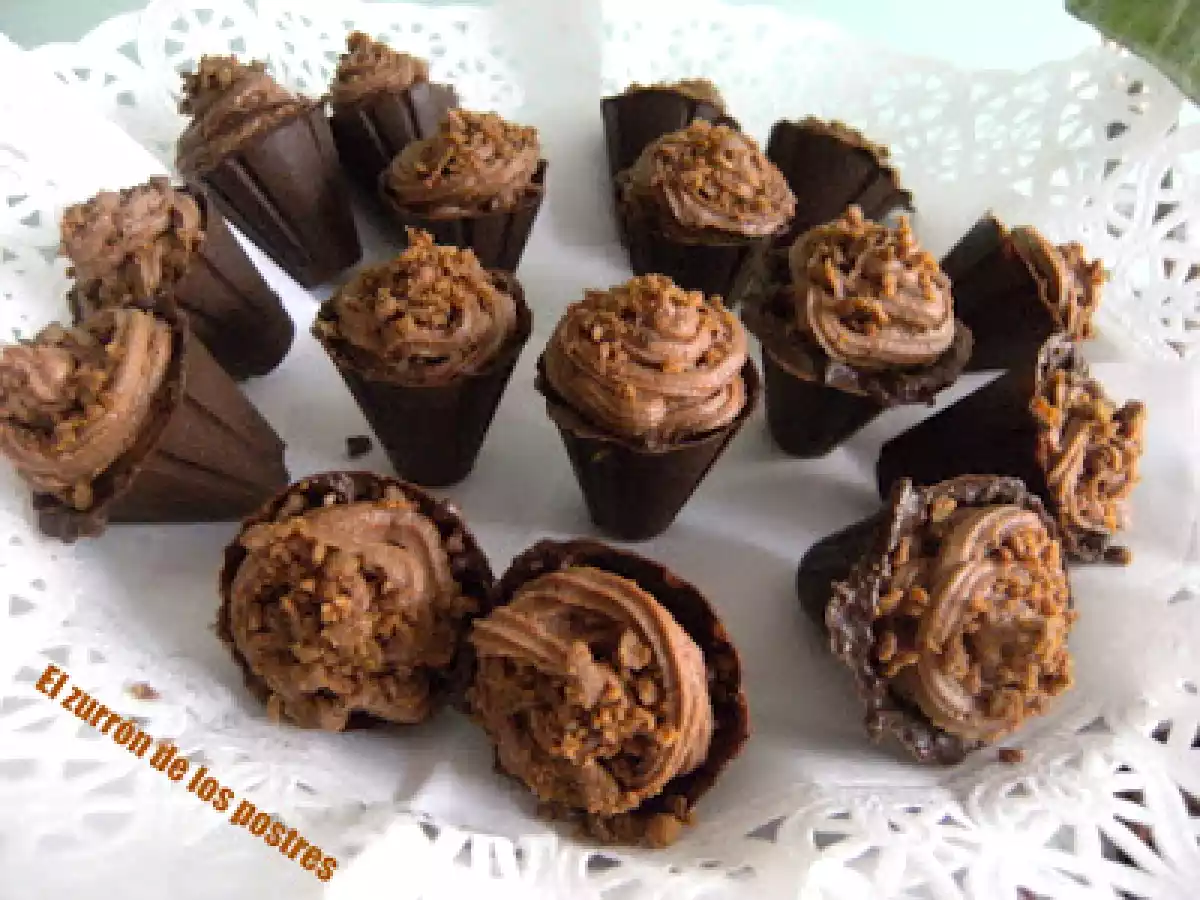 Cucurucho de Trufa a la Castaña con Gofio Frito