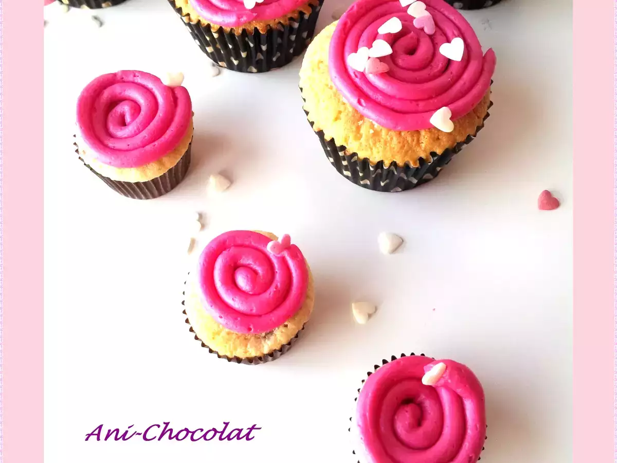 Cupcakes de leche condensada con frosting de frambuesa (de la buena) - foto 4
