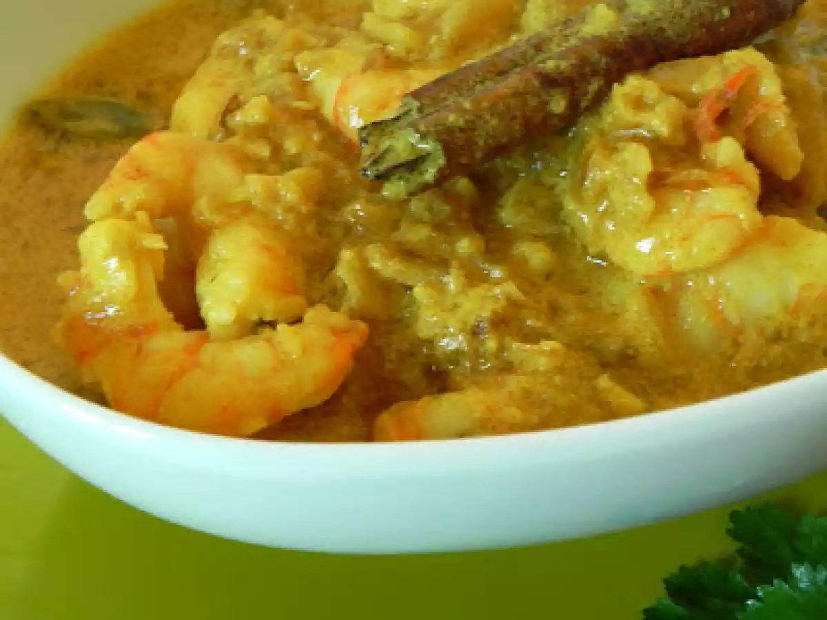 Curry cremoso de gambas