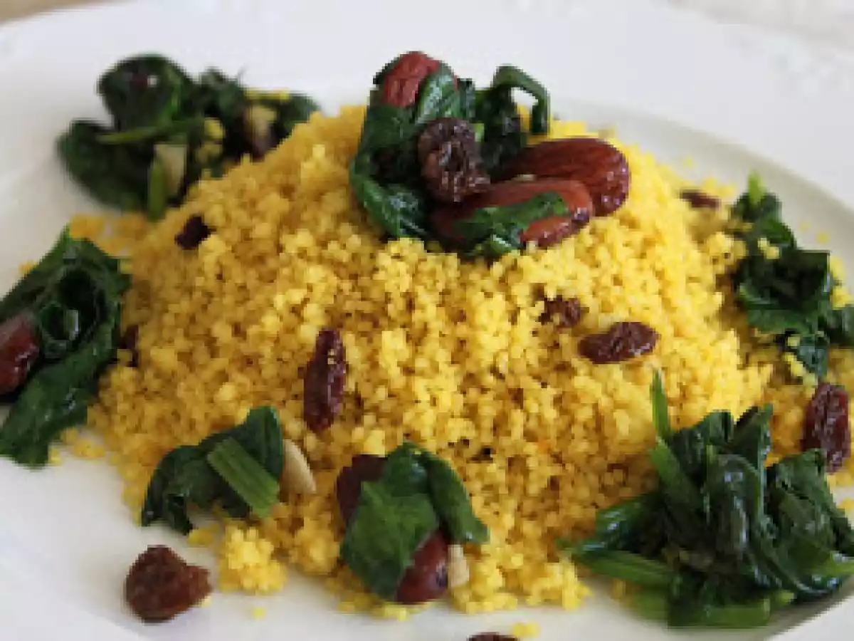 Cuscús de espinacas y ensalada - foto 2