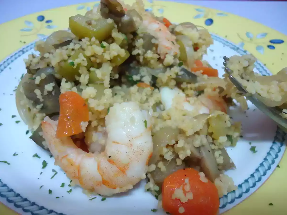 Cuscus de verduras y langostinos - foto 3