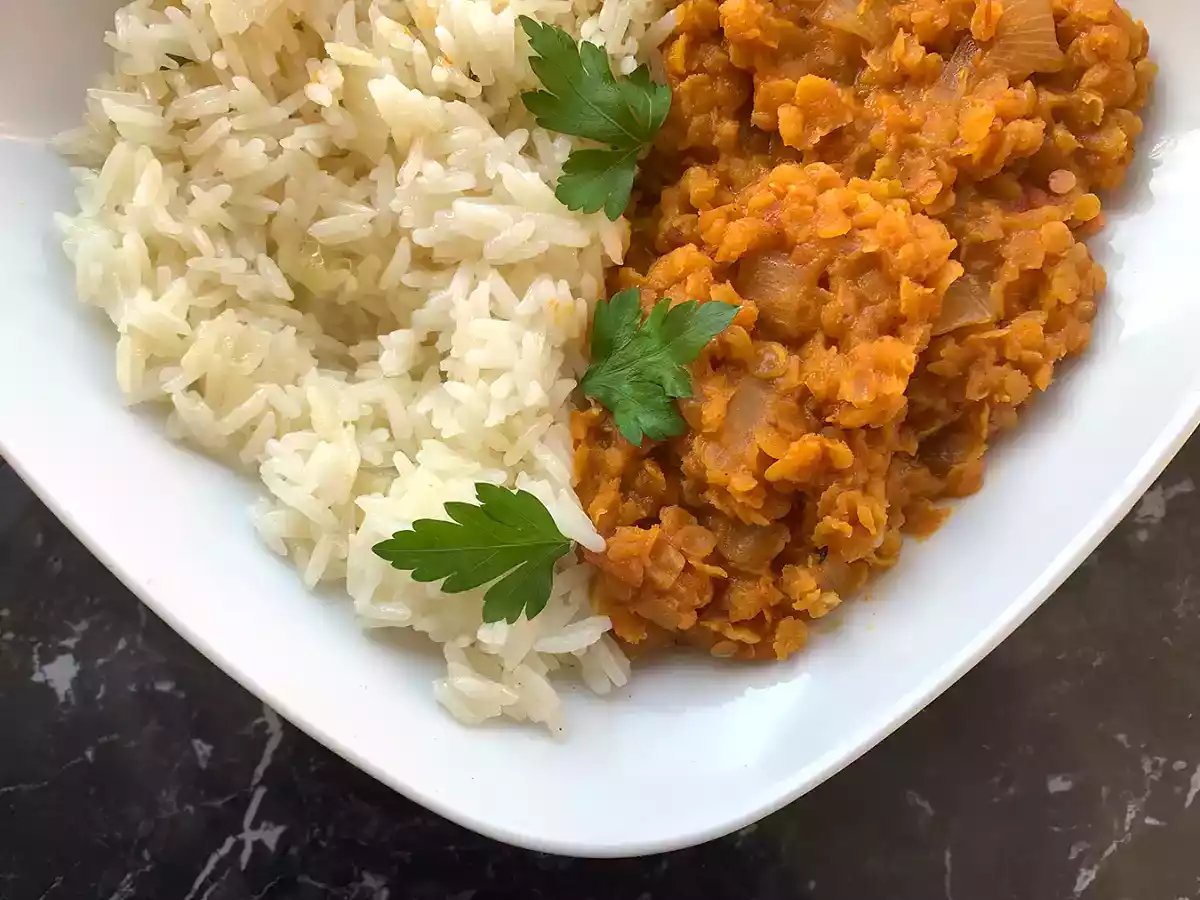 Dahl de lentejas coral