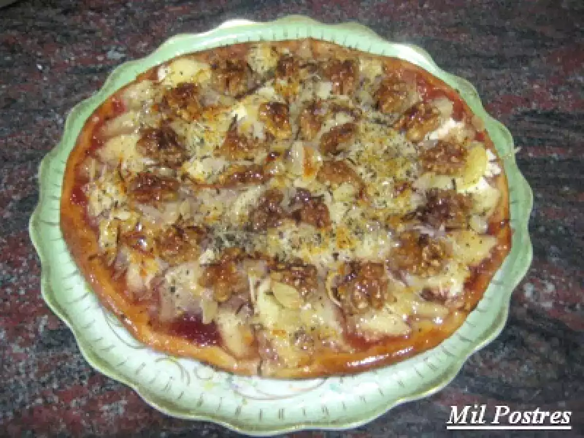 Daring bakers, desafío octubre. Pizza de manzana y frutos secos - foto 3