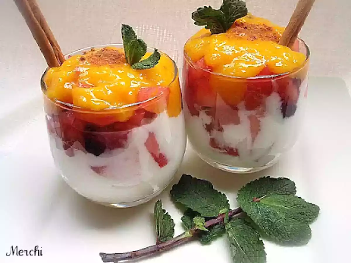 Delicia cremosa de mango y yogur