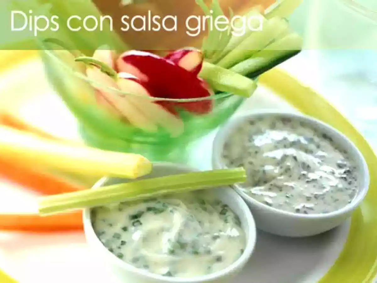Dips de verduras con salsa griega