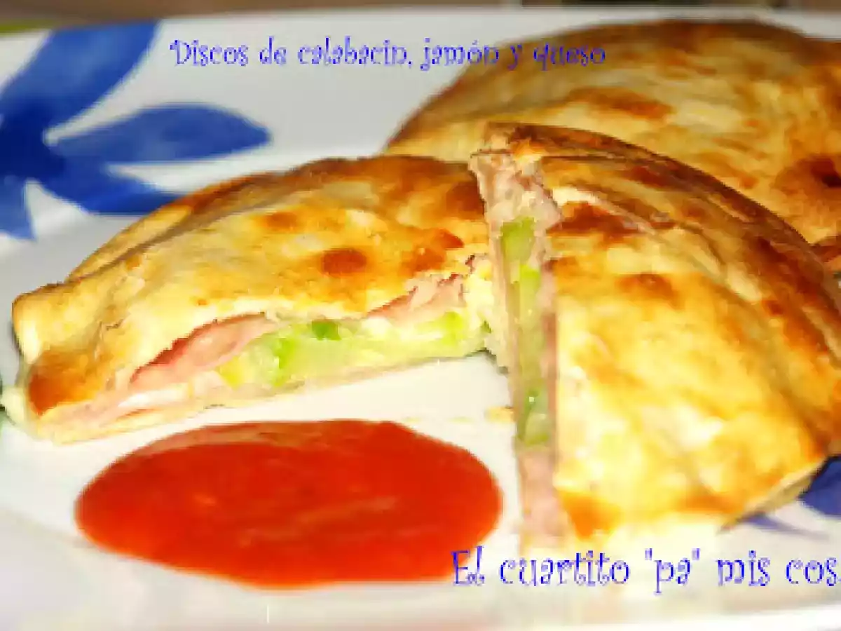 DISCOS DE CALABACIN, JAMÓN Y QUESO