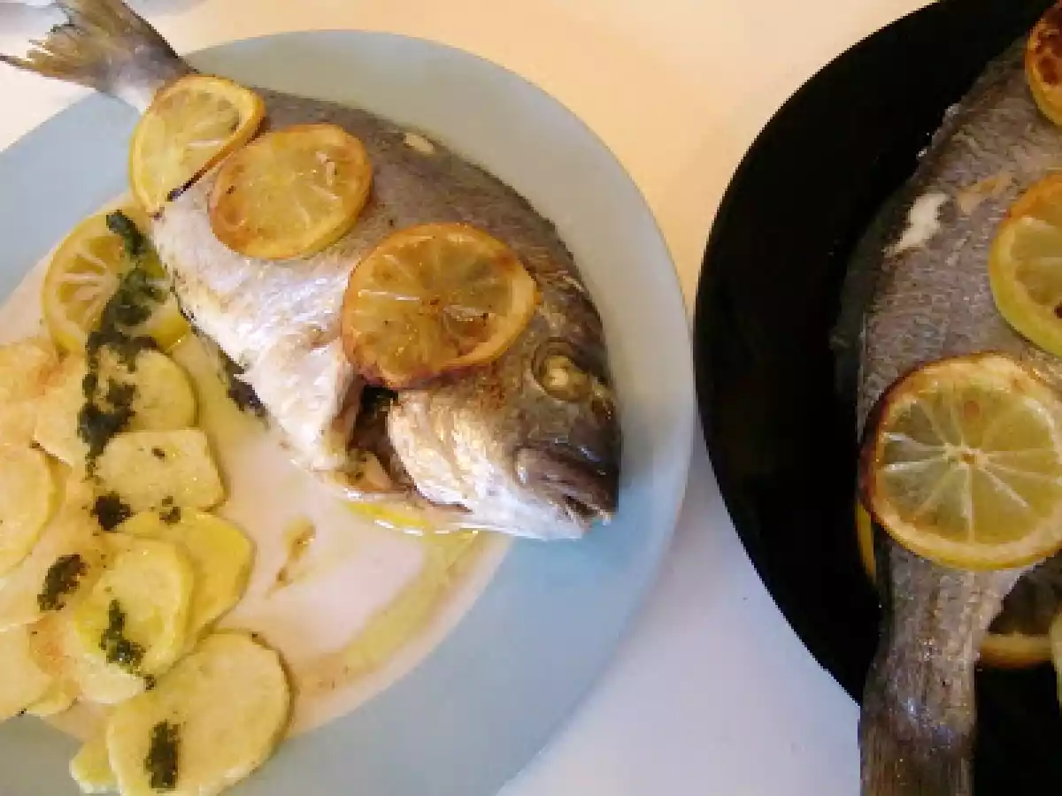 Dorada con limón y rellena de pesto, al horno - foto 2