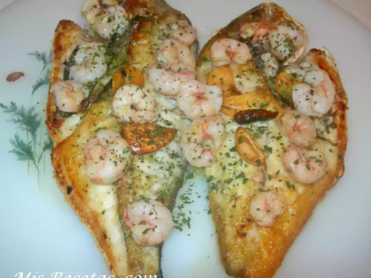 Doradas a la espalda con gambas