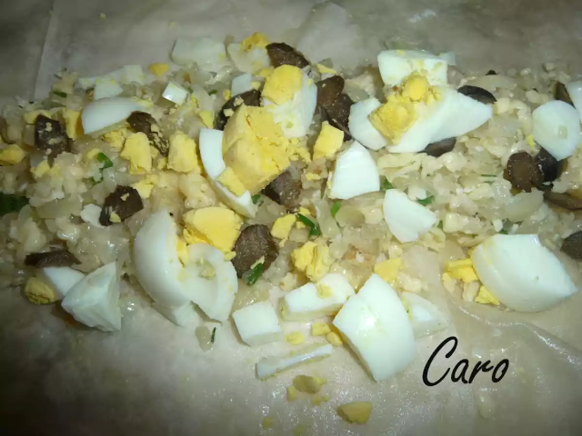 Dos opciones para un relleno de cebolla, queso y aceitunas negras... - foto 3