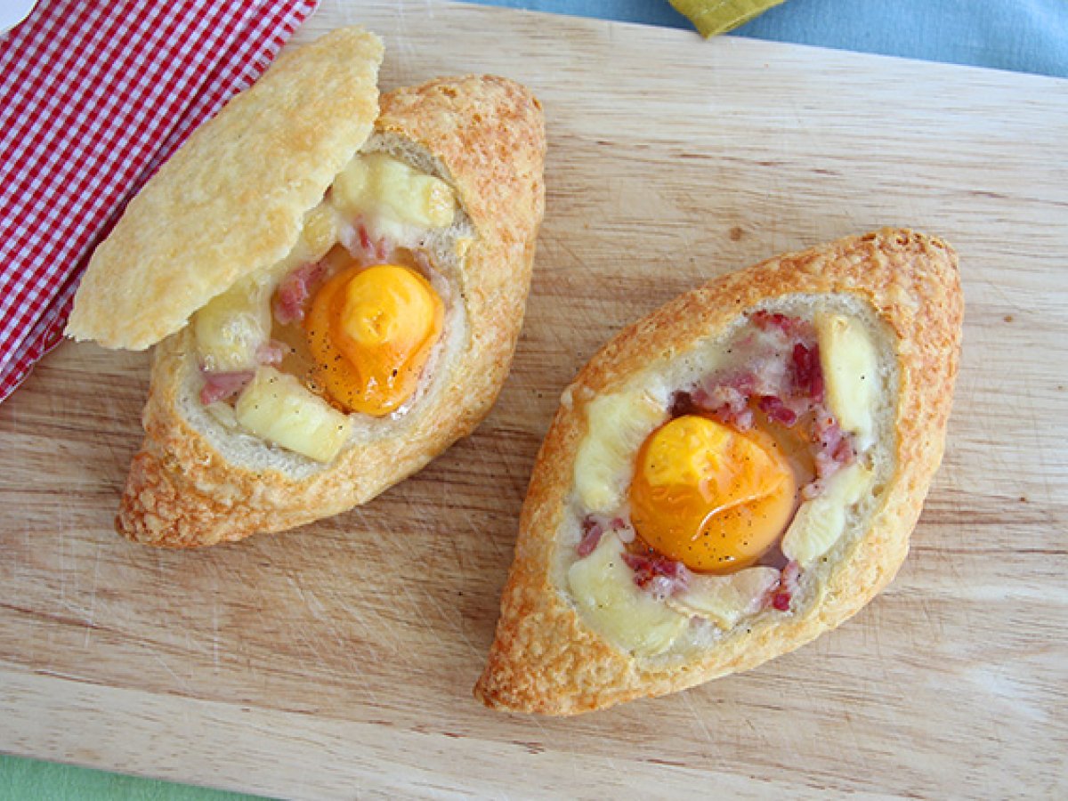 Egg boat de bacon y queso munster Receta Petitchef