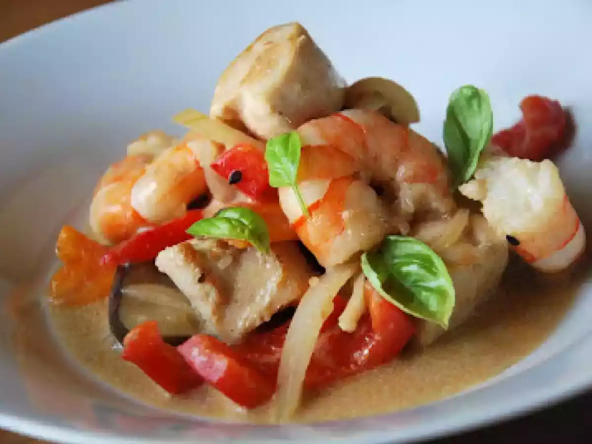 El inventor50: wok de pollo y gambas con leche de coco