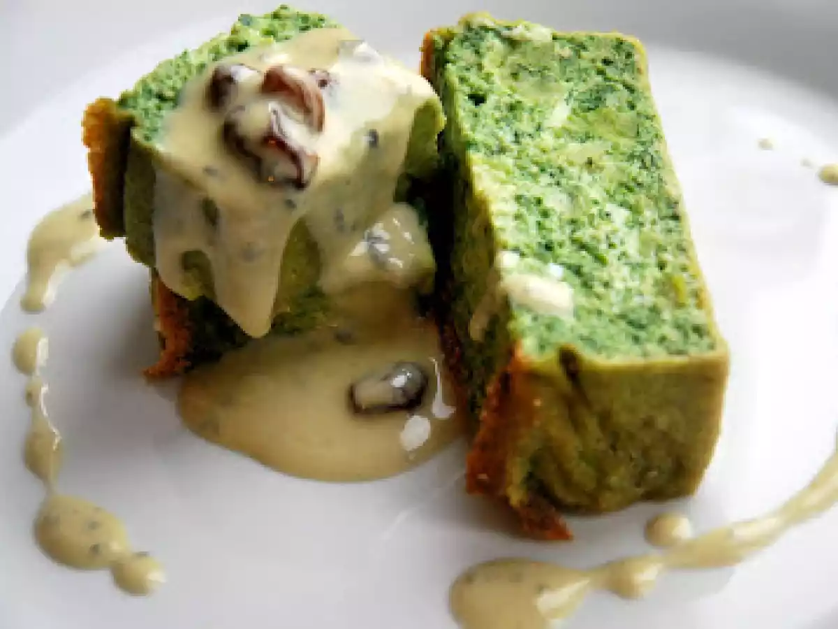 El inventor56: púding de espinacas y brócoli con salsa de gorgonzola