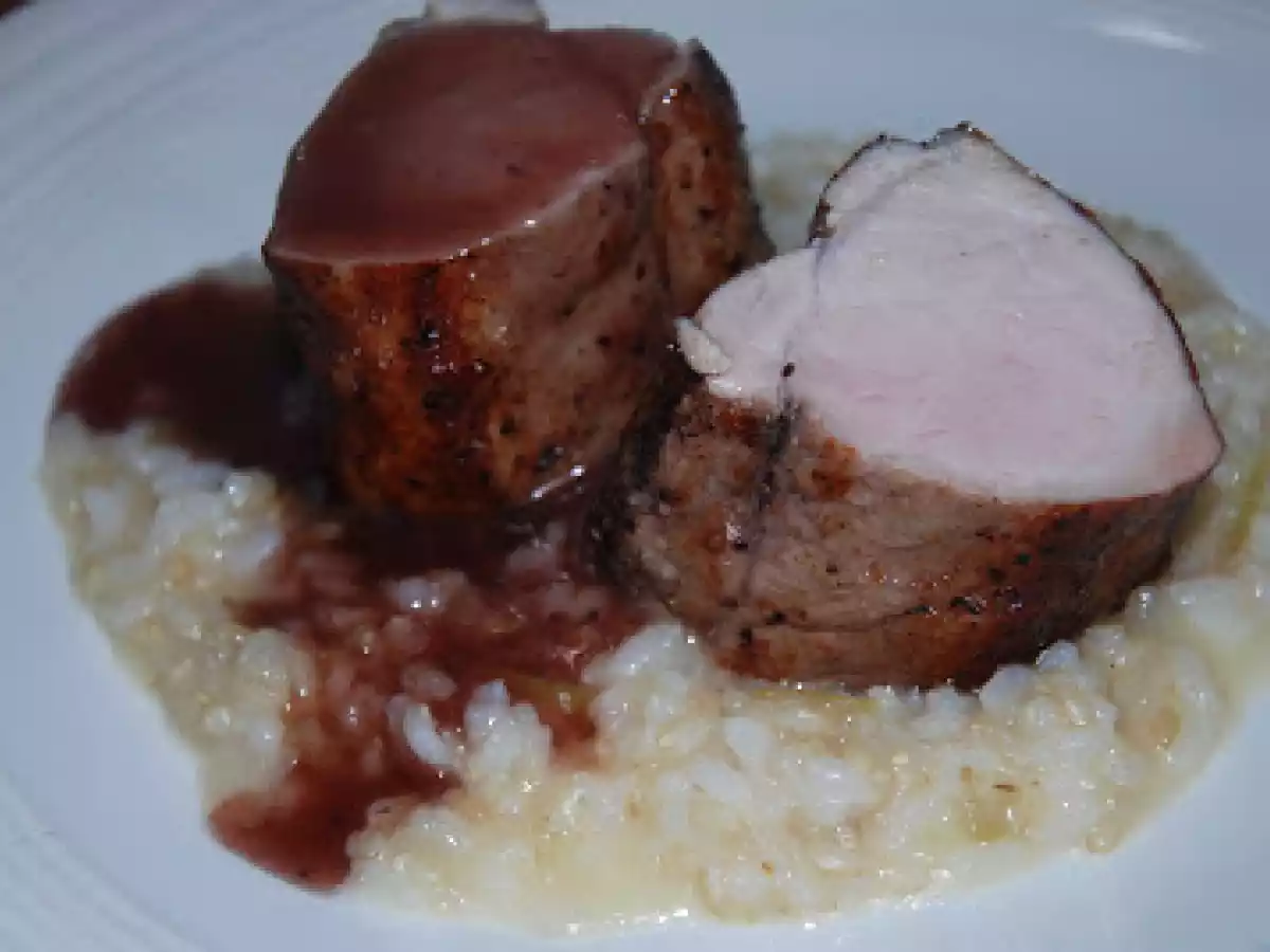 El inventor68: Solomillo de cerdo con risotto de manzana