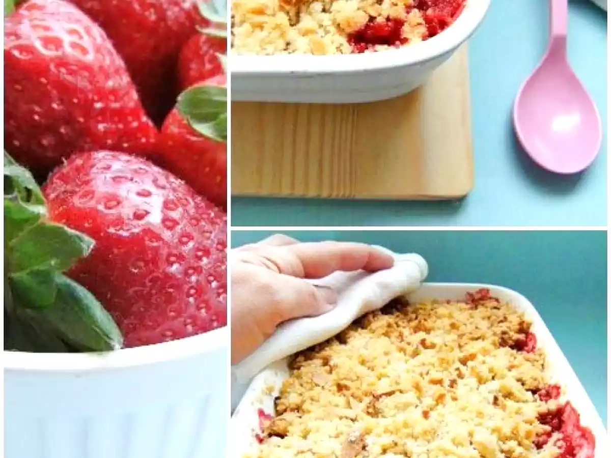 El mes más cruel: Crumble de fresas y almendras