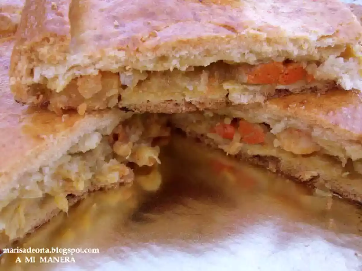 EMPANADA DE VIEIRAS Y GAMBAS