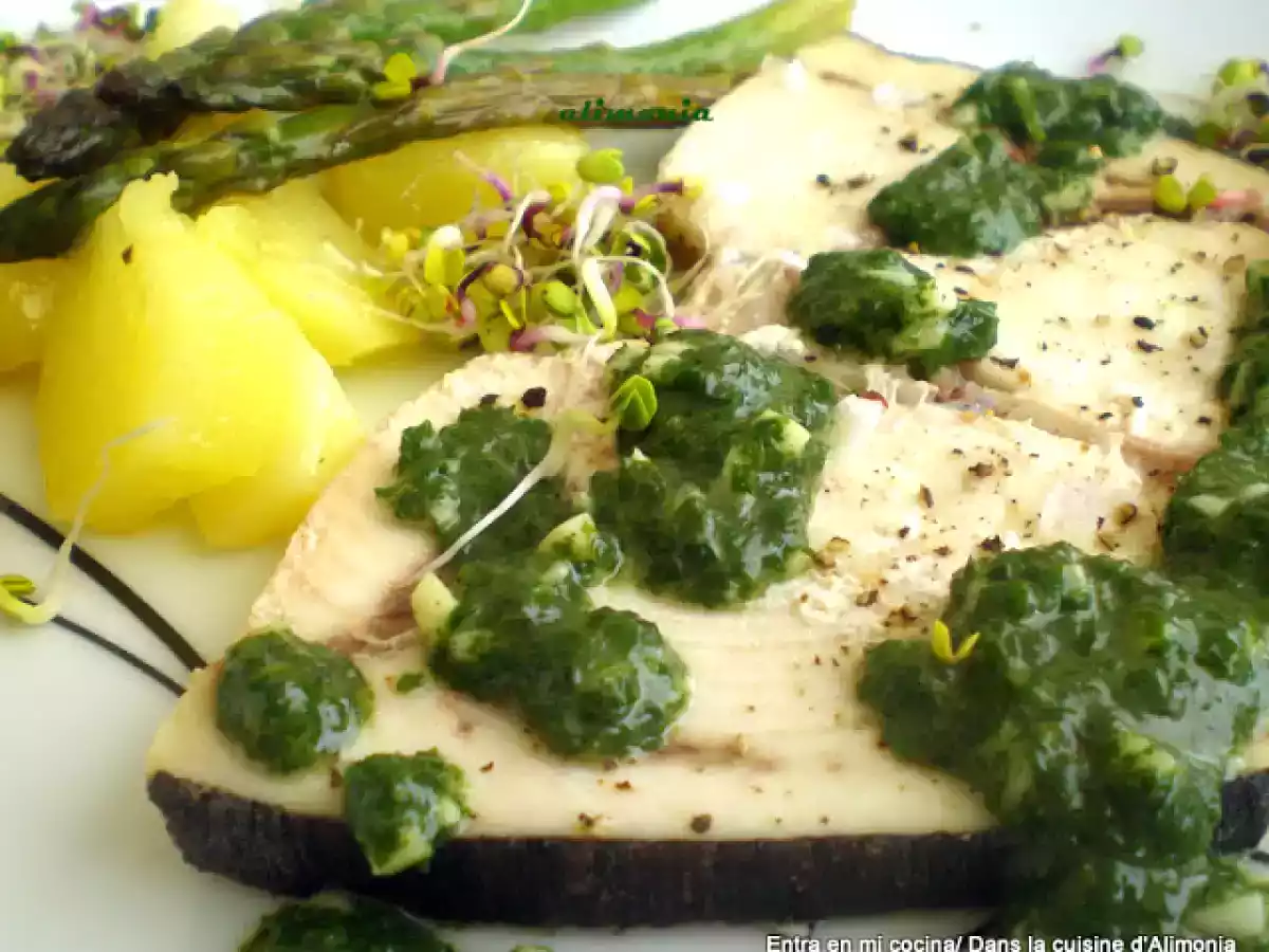 Emperador con mantequilla de perejil / Espadon au beurre de persil