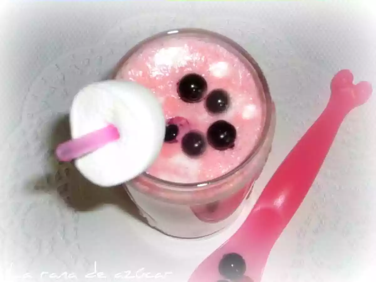 En las nubes-Mousse o batido de marshmallow y arándano - foto 2