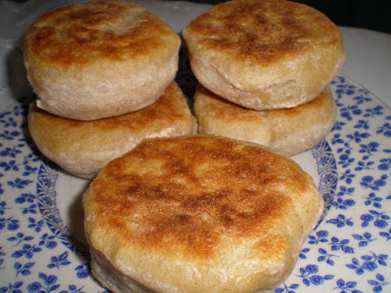 English muffins, bollos ingleses sin horneado, foto 1