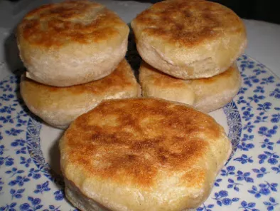 English muffins, bollos ingleses sin horneado