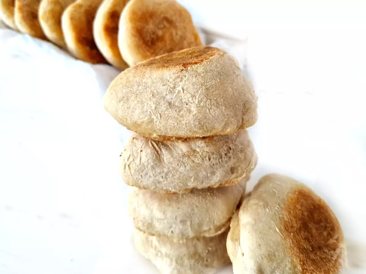 English muffins, bollos ingleses sin horneado {en panificadora)