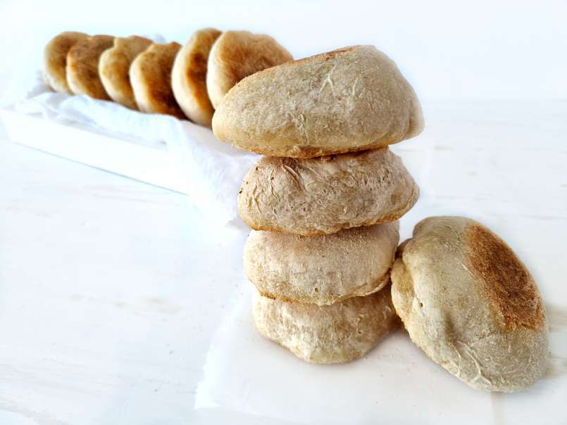 English muffins, bollos ingleses sin horneado {en panificadora), foto 2