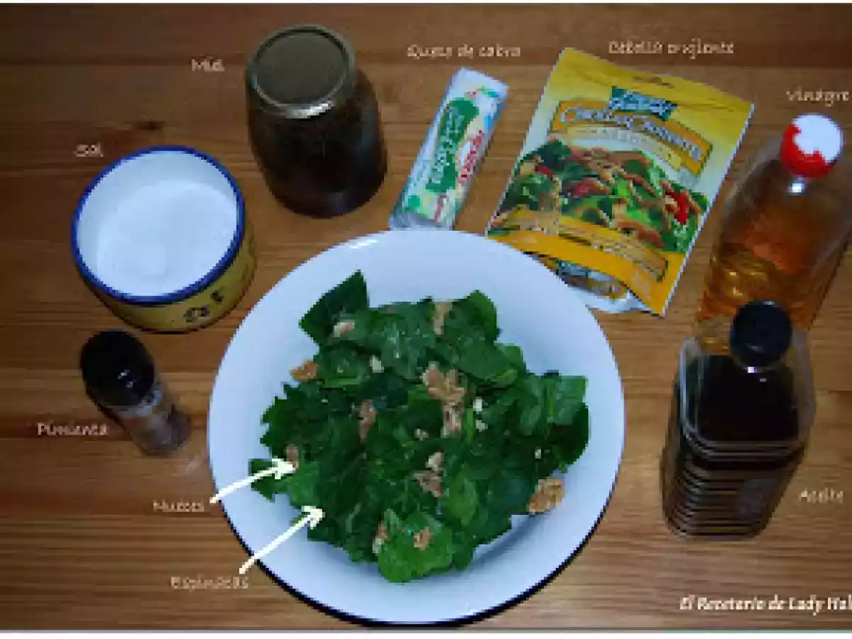 Ensalada agridulce de espinacas y queso de cabra - foto 2