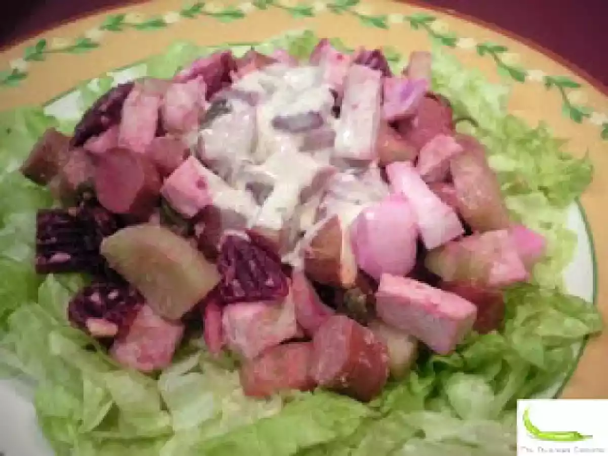 Ensalada alemana de salchichas