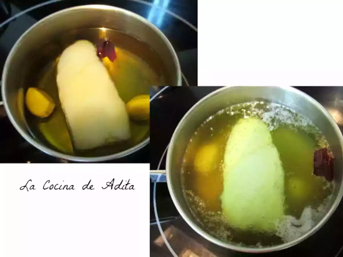 Ensalada con naranjas, bacalao y huevos cuadrados - foto 3