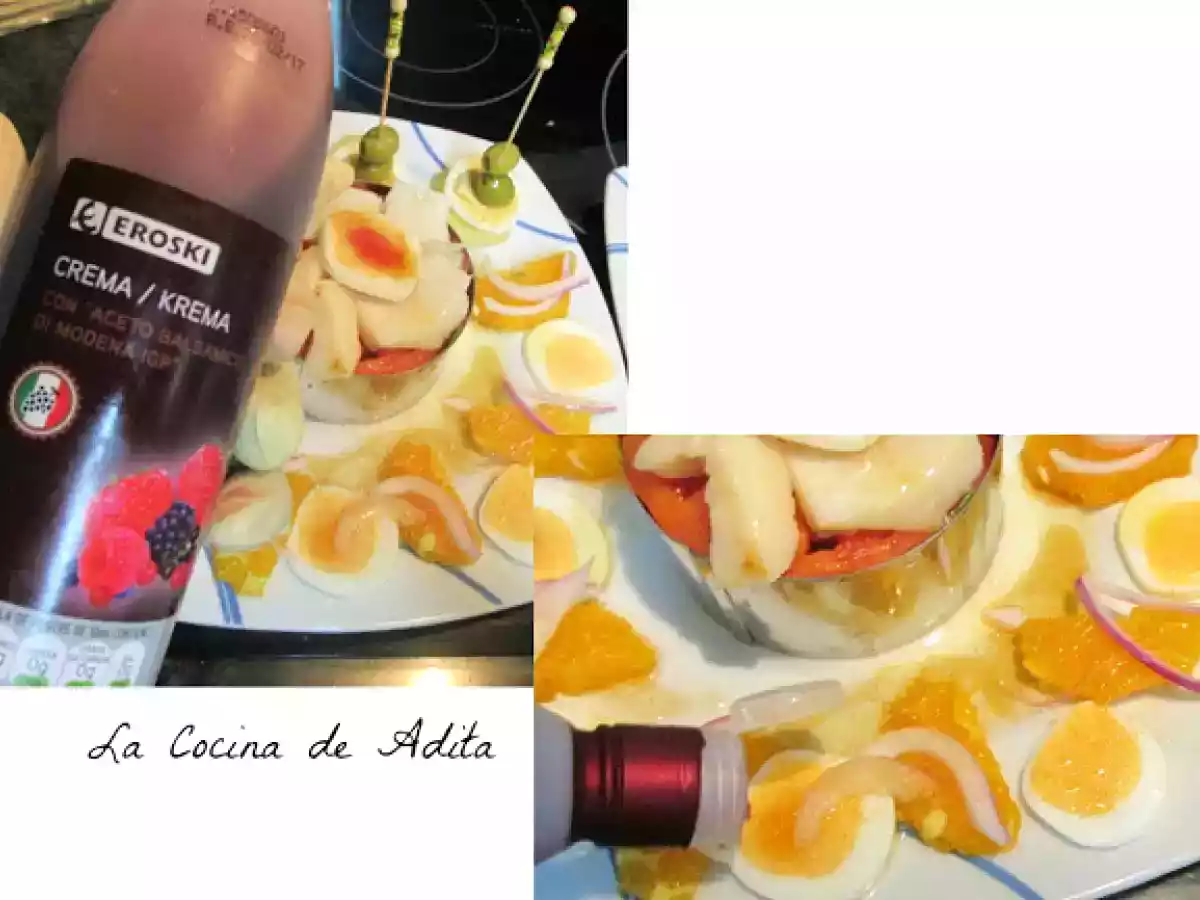 Ensalada con naranjas, bacalao y huevos cuadrados - foto 10